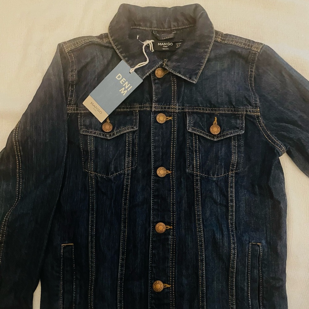 NEW Mango Kids Jean Jacket Boys 9-10 NWT, Dark Denim - Picture 6 of 9
